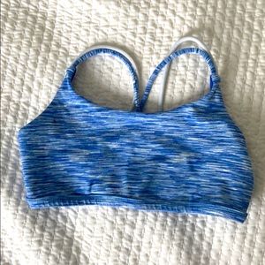 Blue patterned ivivva sports bra